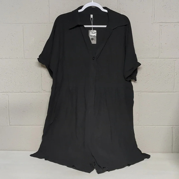 Women's Summer Casual Short Sleeve Button Down Short Romper NWT 2X - Picture 2 of 5